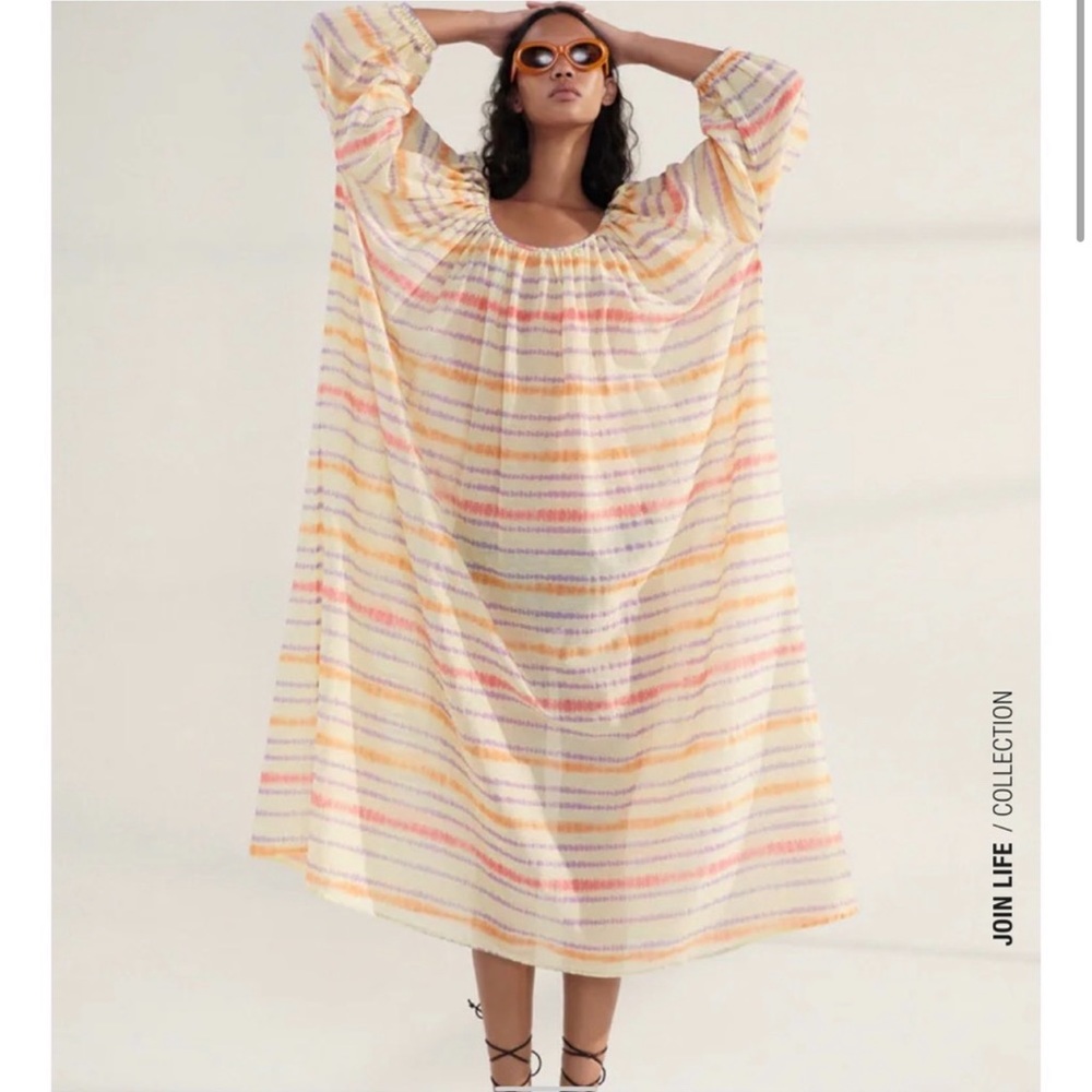 ZARA tie dye striped tunic